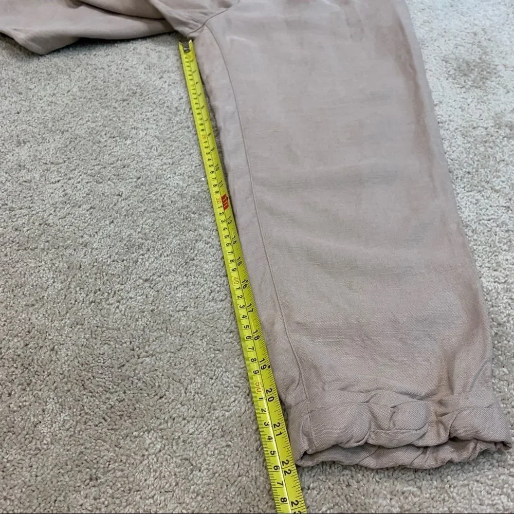 ARITZIA Wilfred Allant Tan Brown Linen pants in Nutmeg drawstring Sz 0🔥